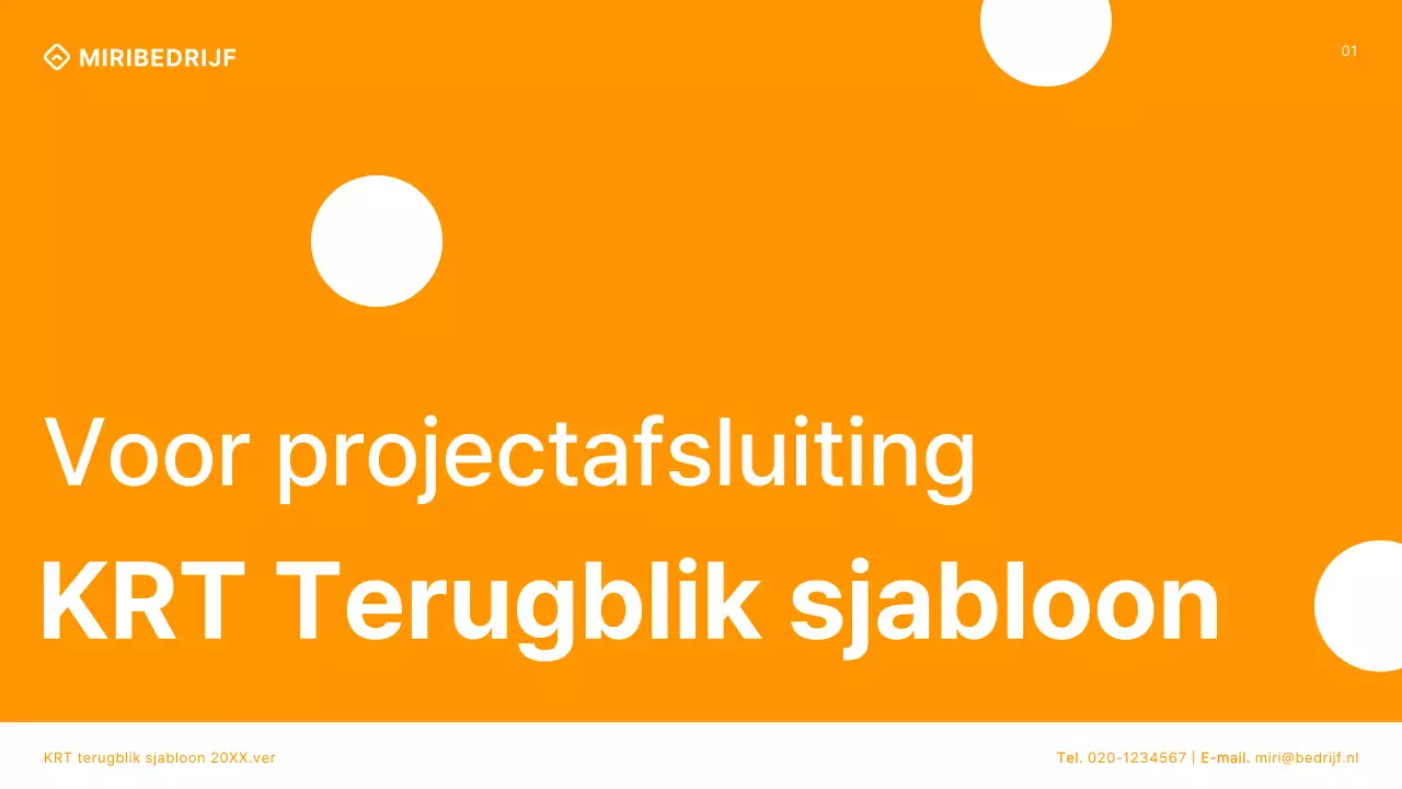 Modern project retrospectief vergaderdek in oranje en wit