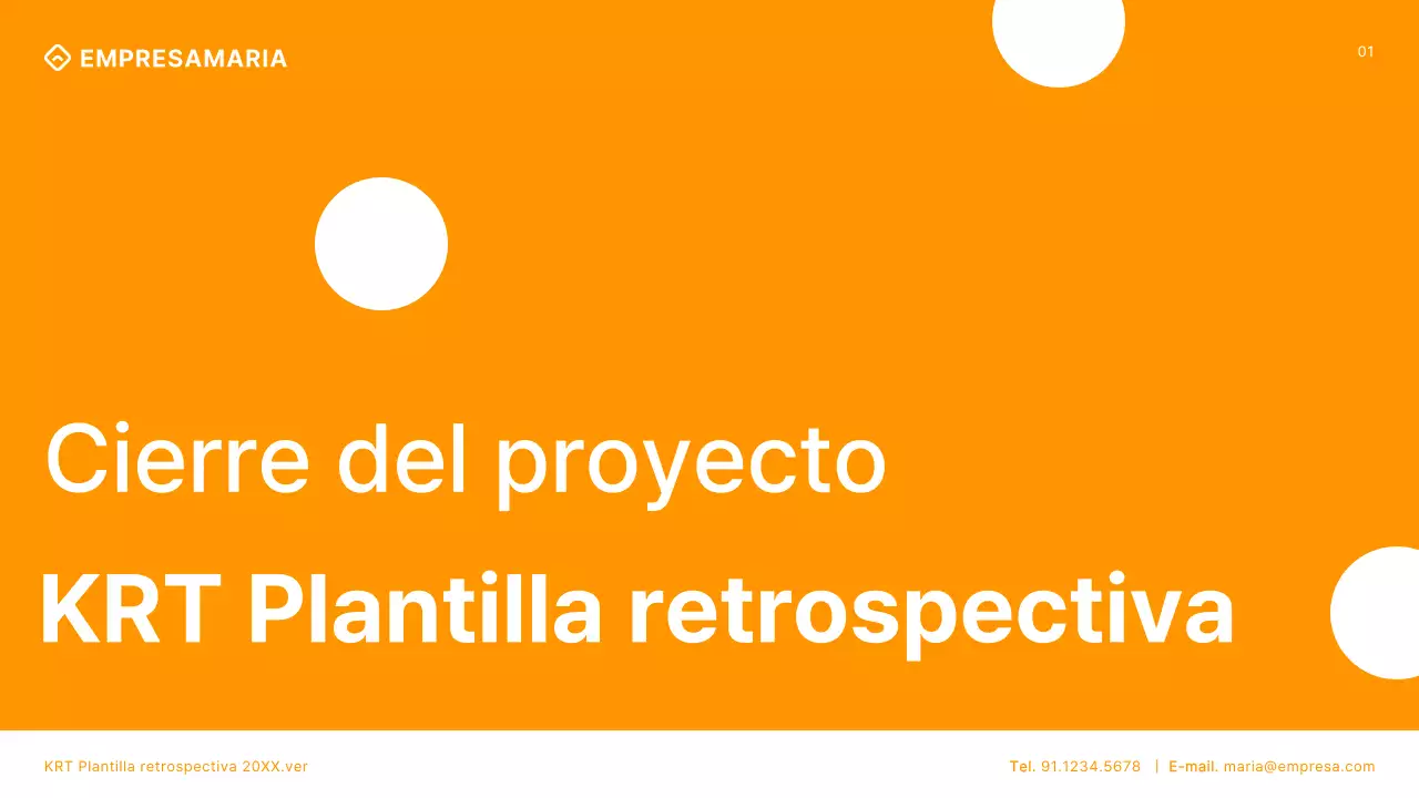 Moderna cubierta para reuniones retrospectivas de proyectos en naranja y blanco