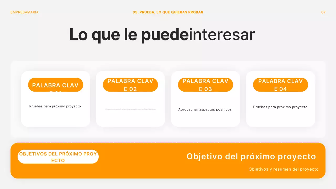 Moderna cubierta para reuniones retrospectivas de proyectos en naranja y blanco