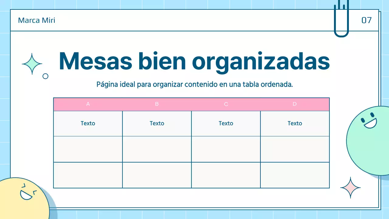 Un bonito puesto de presentación personal en blanco y azul
