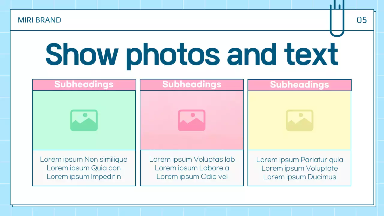 A cute personal presentation post in white and blue