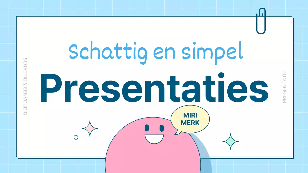 Een mooie persoonlijke presentatiepost in wit en blauw