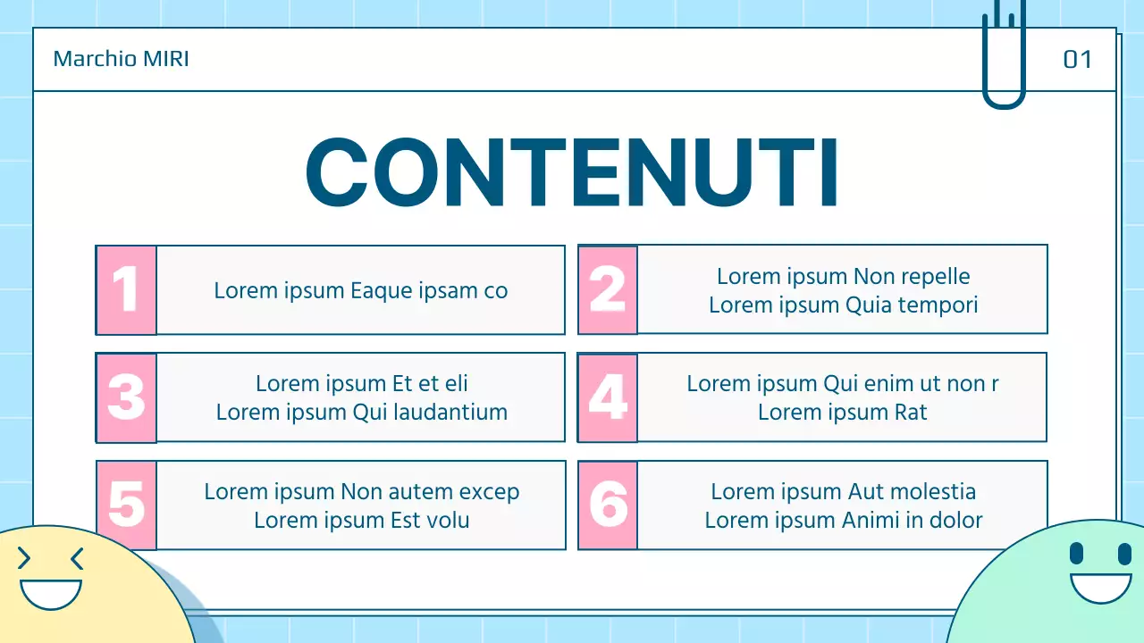 Un bel post di presentazione personale in bianco e blu