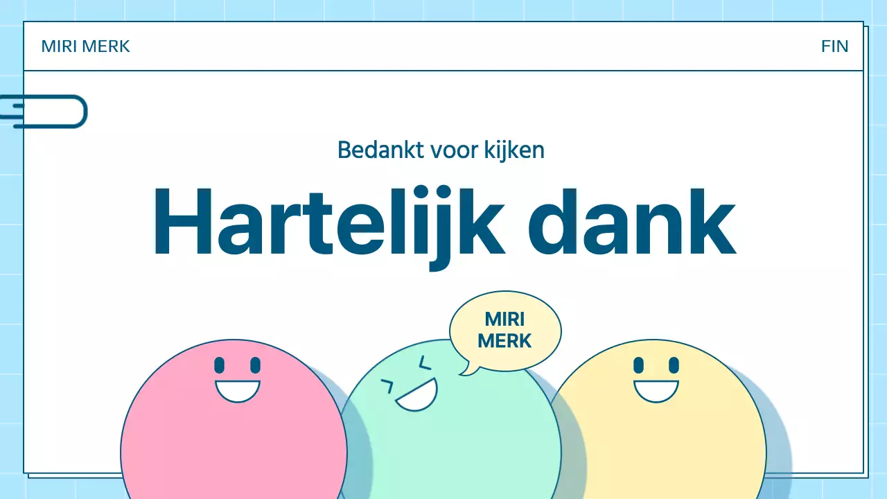 Een mooie persoonlijke presentatiepost in wit en blauw