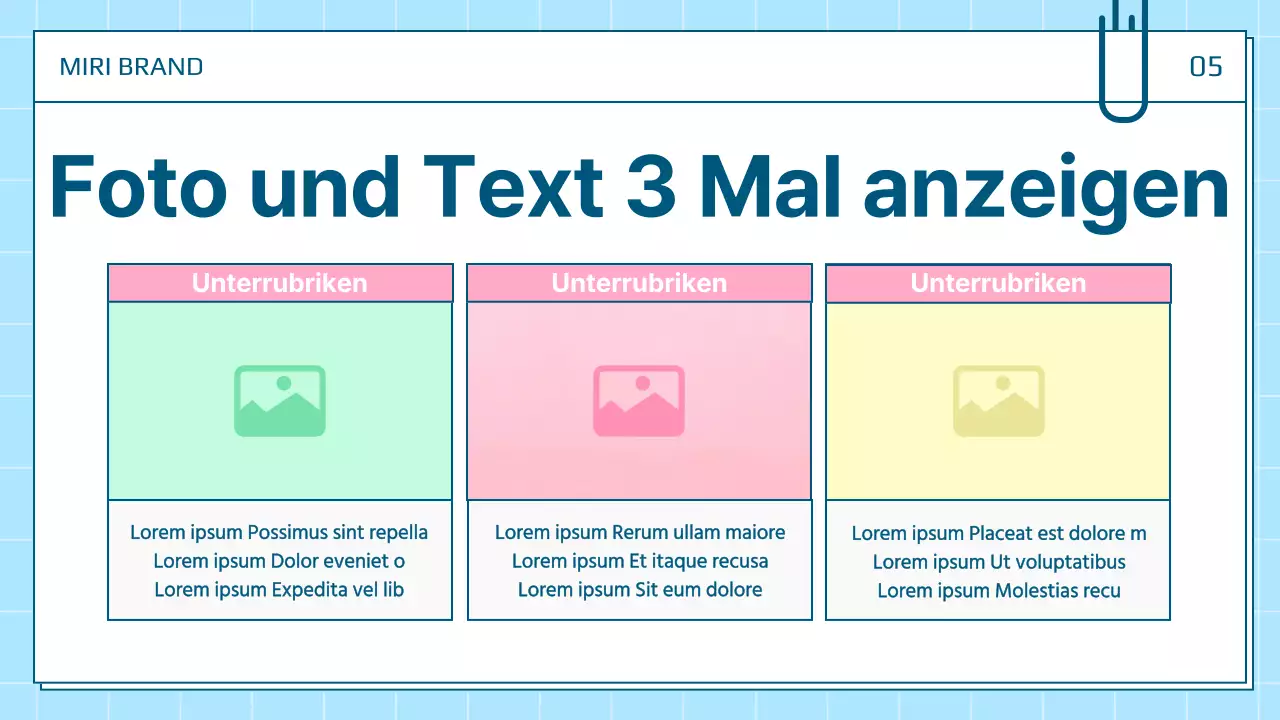 Eine hübsche persönliche Präsentationspost in Weiß und Blau