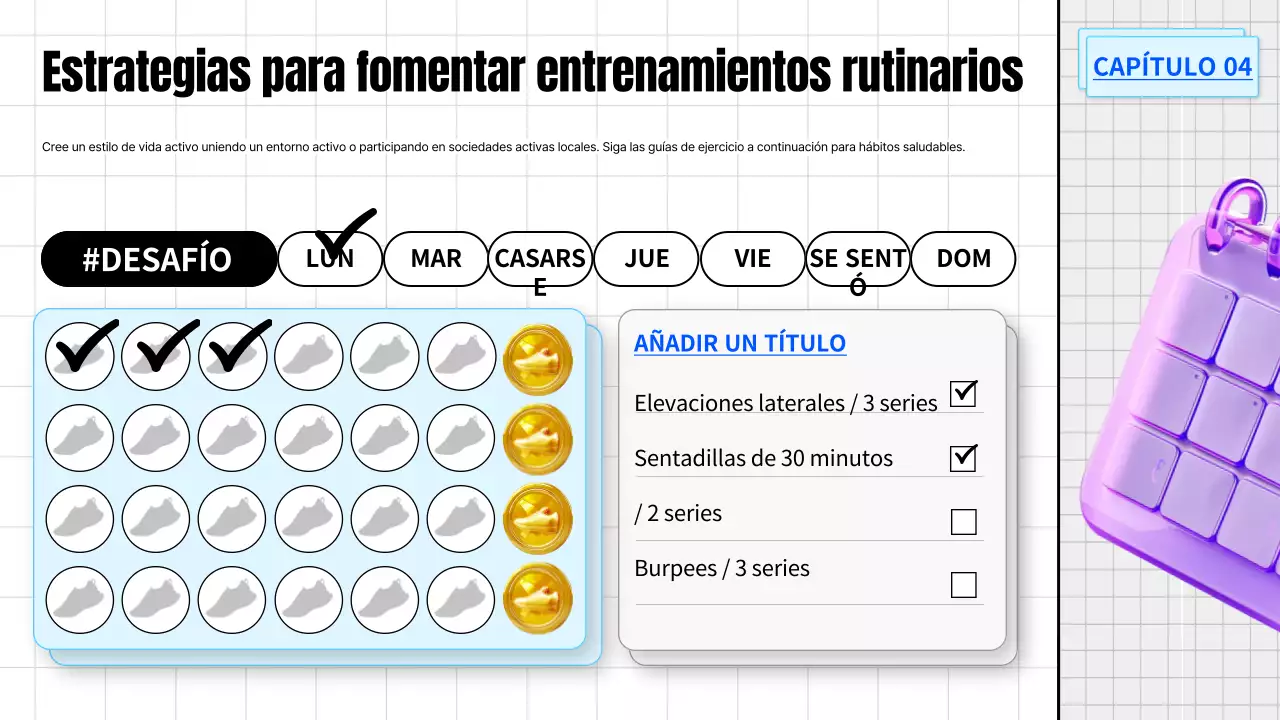 guía de hábitos de entrenamiento de la rutina blanca de moda