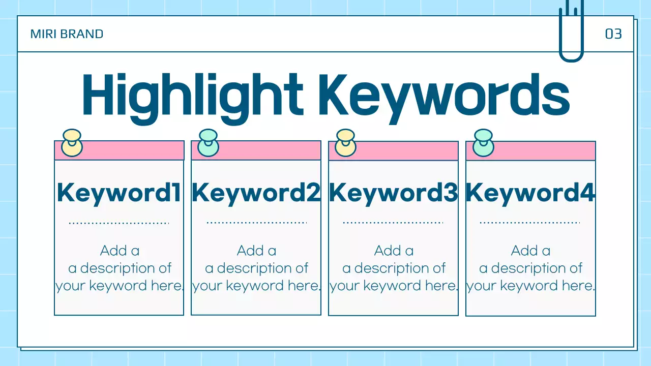 A cute personal presentation post in white and blue