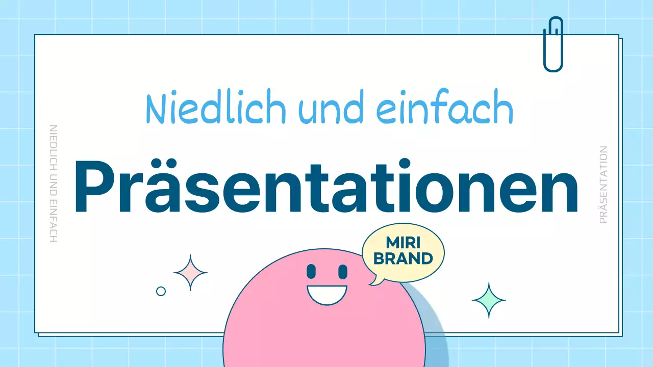 Eine hübsche persönliche Präsentationspost in Weiß und Blau