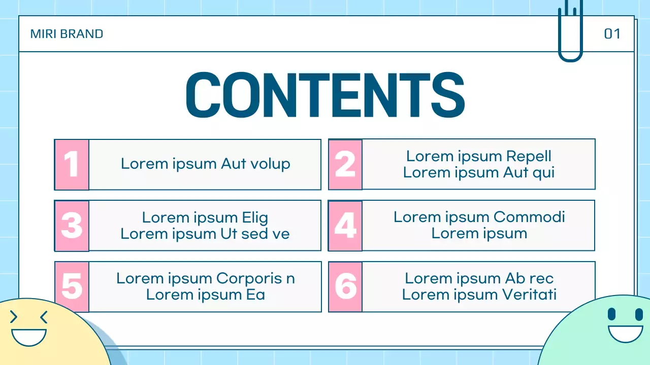 A cute personal presentation post in white and blue