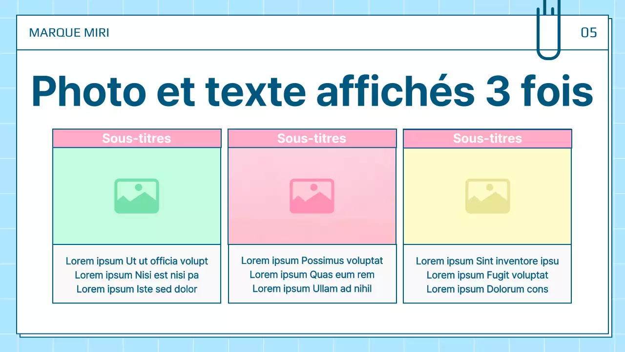 Un joli poste de présentation personnel en blanc et bleu