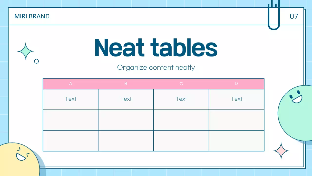 A cute personal presentation post in white and blue