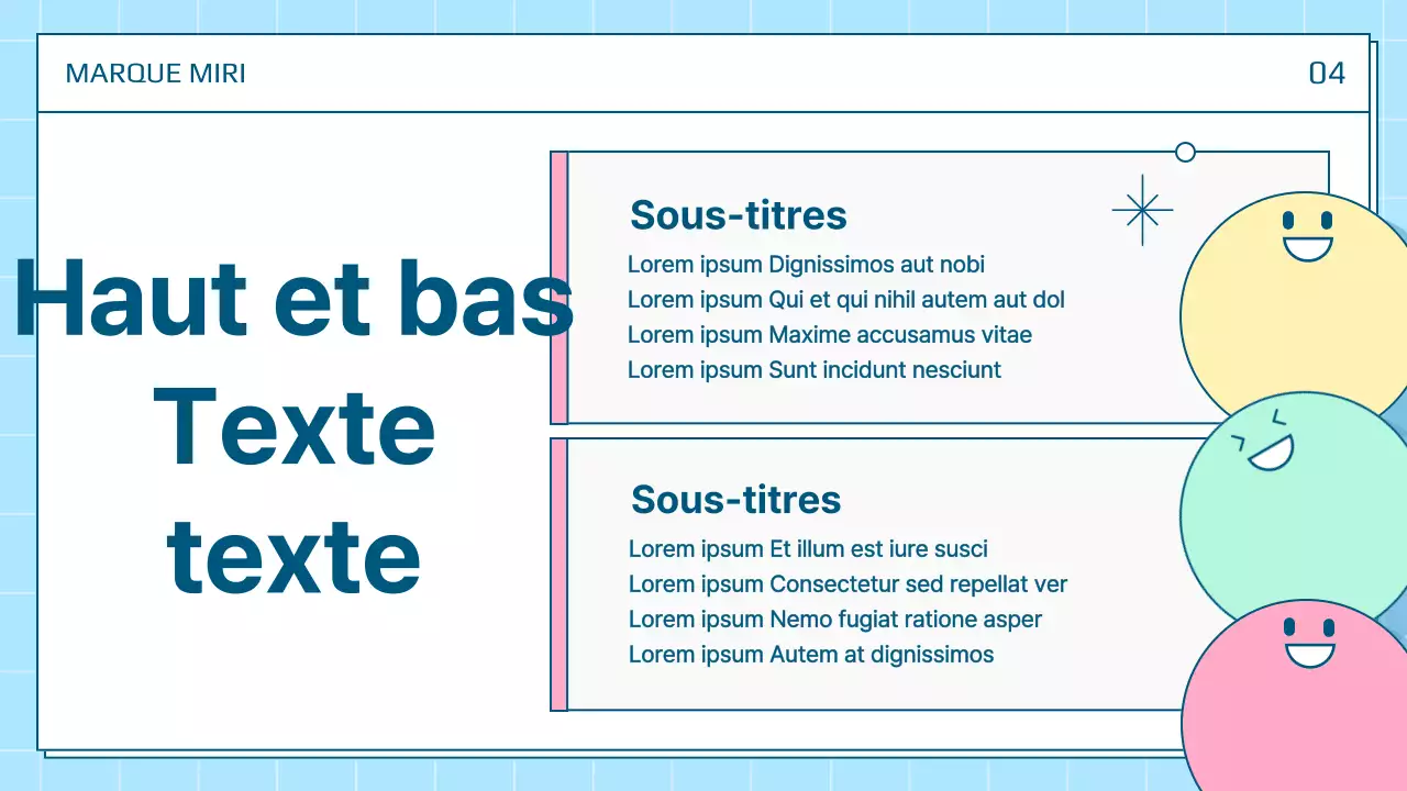 Un joli poste de présentation personnel en blanc et bleu