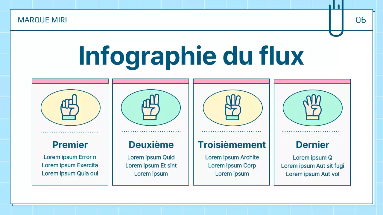 Un joli poste de présentation personnel en blanc et bleu