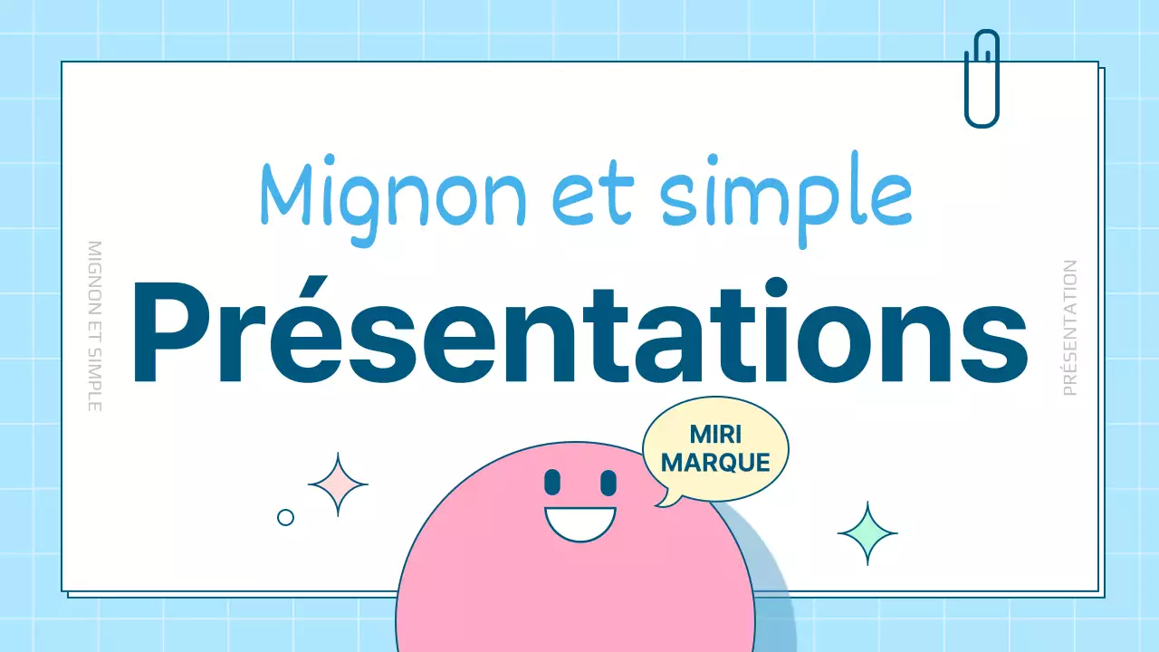 Un joli poste de présentation personnel en blanc et bleu