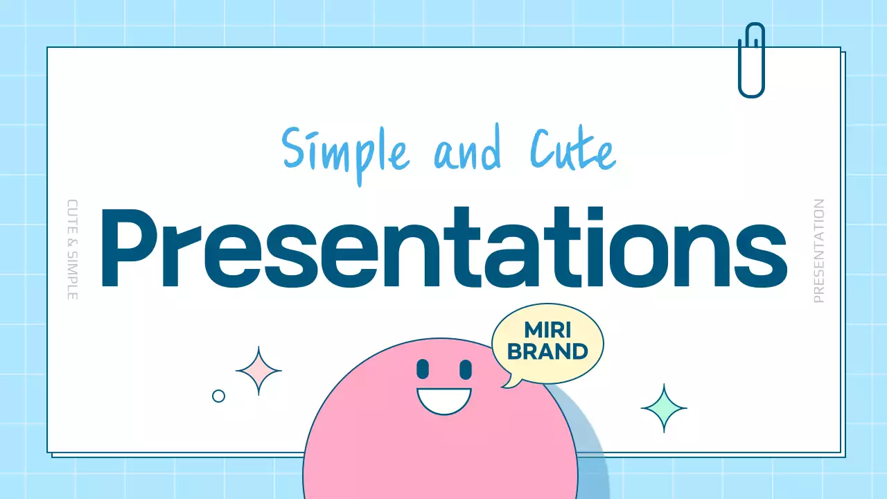 A cute personal presentation post in white and blue
