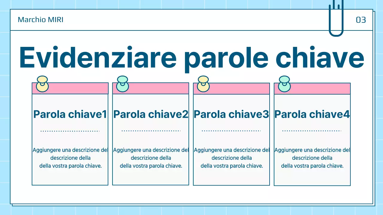 Un bel post di presentazione personale in bianco e blu