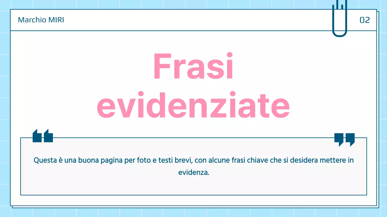 Un bel post di presentazione personale in bianco e blu