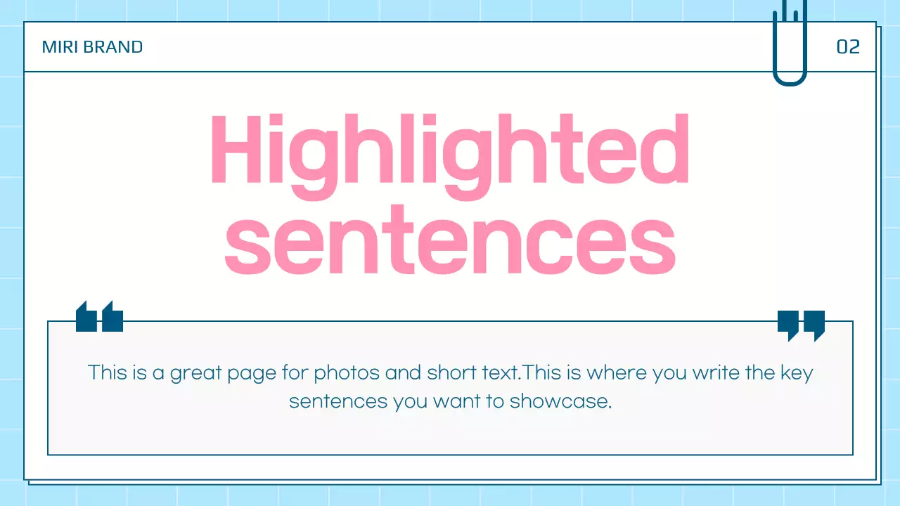 A cute personal presentation post in white and blue