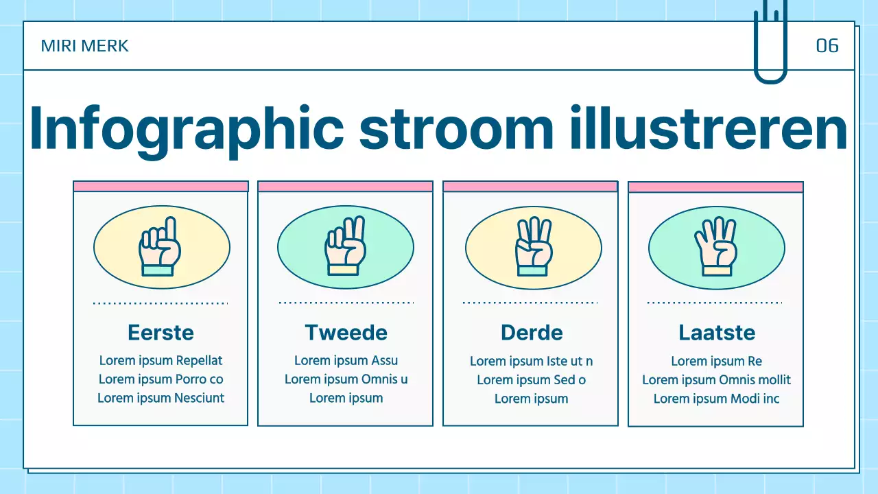 Een mooie persoonlijke presentatiepost in wit en blauw