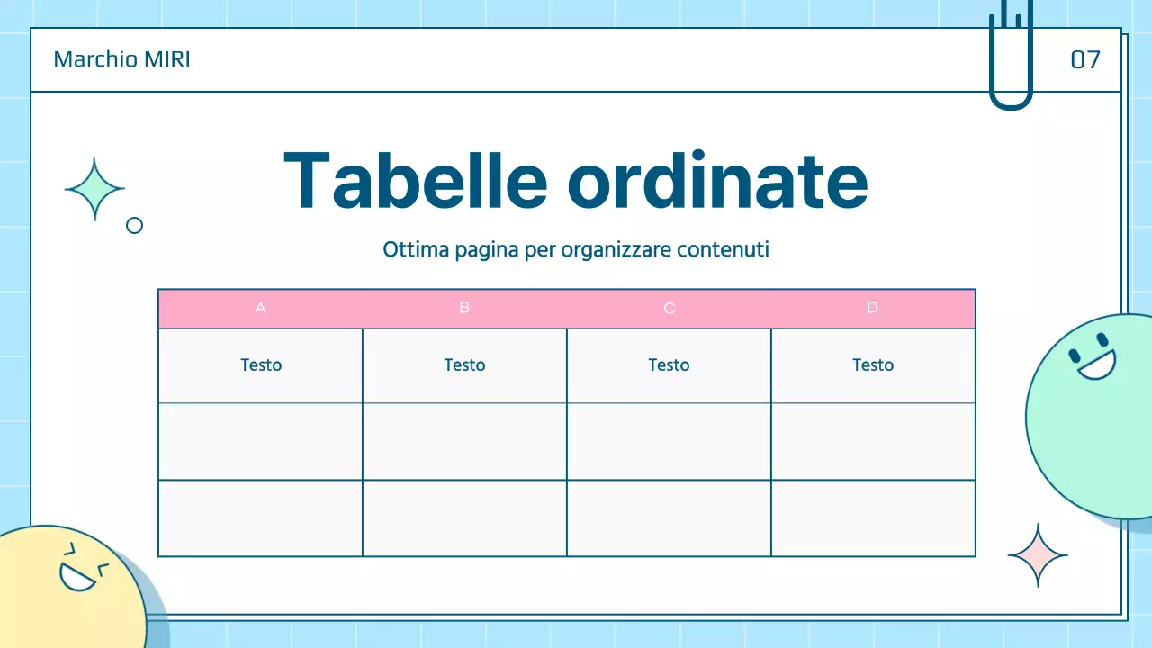 Un bel post di presentazione personale in bianco e blu