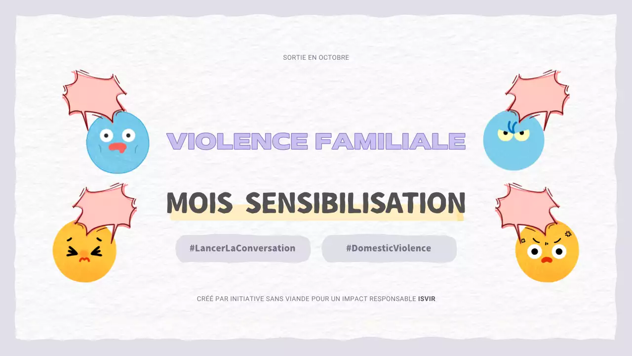 Une jolie présentation sur la violence domestique en violet et bleu clair