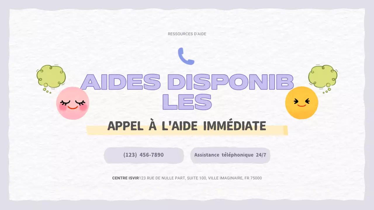 Une jolie présentation sur la violence domestique en violet et bleu clair