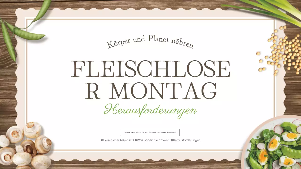 Das klassische braune und grüne Lehrmaterial für den fleischlosen Montag