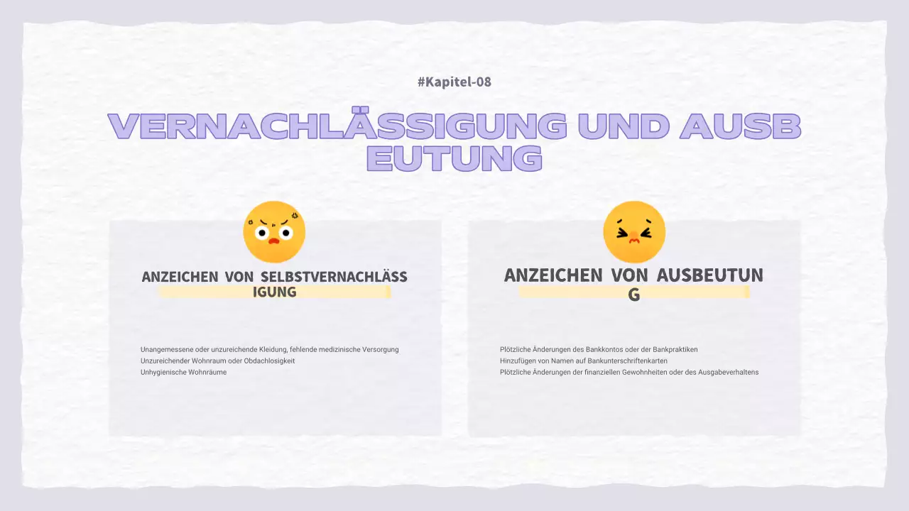 Eine hübsche lila und hellblaue Präsentation über häusliche Gewalt