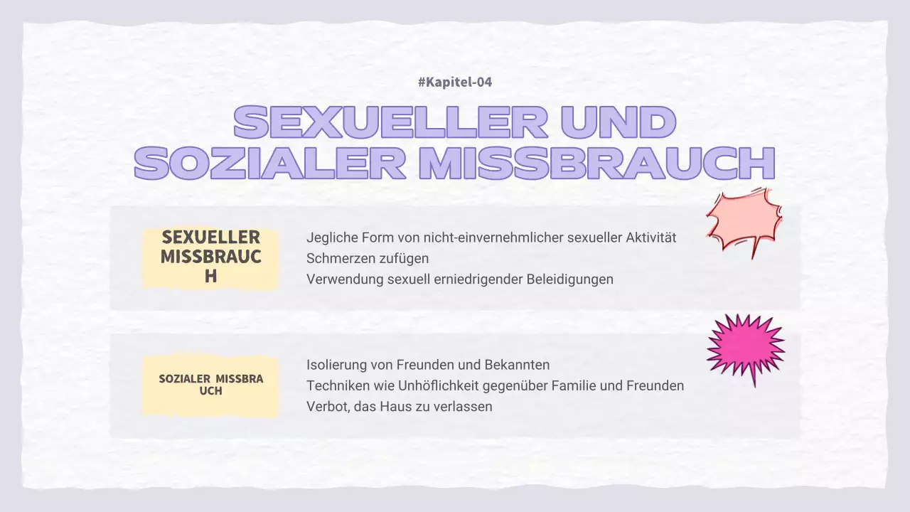 Eine hübsche lila und hellblaue Präsentation über häusliche Gewalt