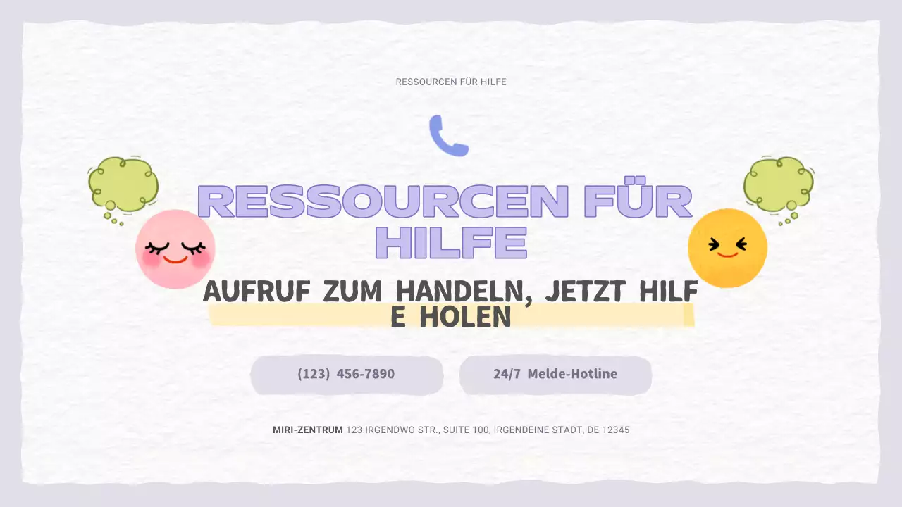 Eine hübsche lila und hellblaue Präsentation über häusliche Gewalt