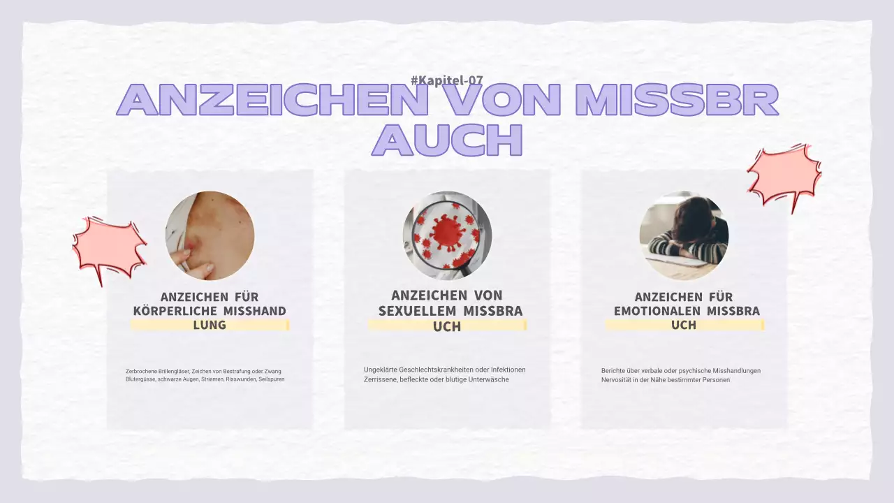 Eine hübsche lila und hellblaue Präsentation über häusliche Gewalt