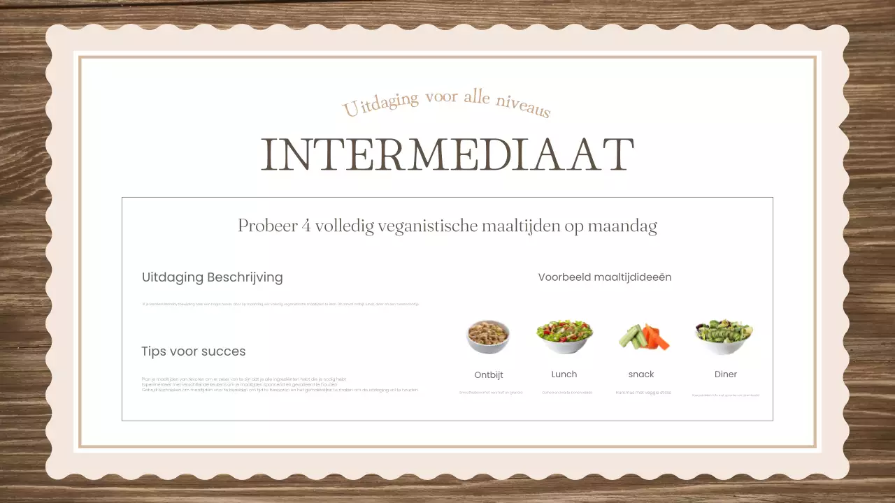 Het klassieke bruine en groene educatieve materiaal voor de Meatless Monday uitdaging