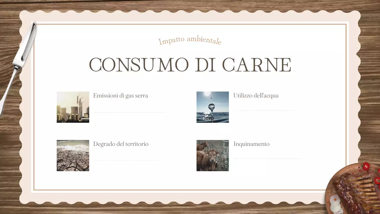 Il classico materiale didattico della sfida del lunedì senza carne in marrone e verde