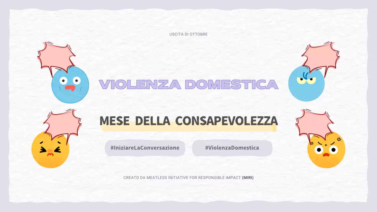 Una bella presentazione della violenza domestica in viola e azzurro