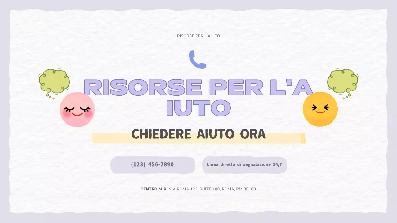 Una bella presentazione della violenza domestica in viola e azzurro
