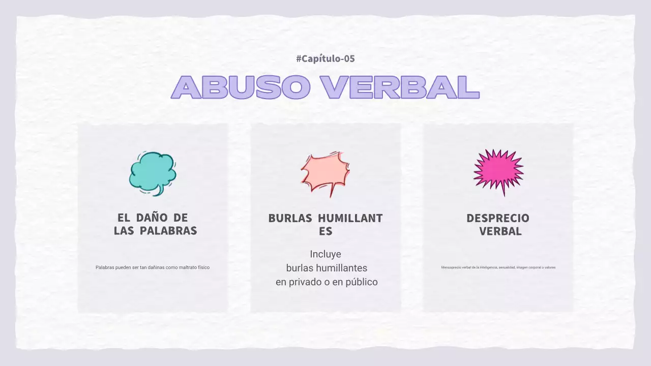 Una bonita presentación morada y azul claro sobre la violencia doméstica