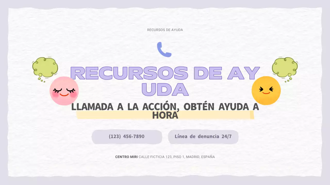 Una bonita presentación morada y azul claro sobre la violencia doméstica