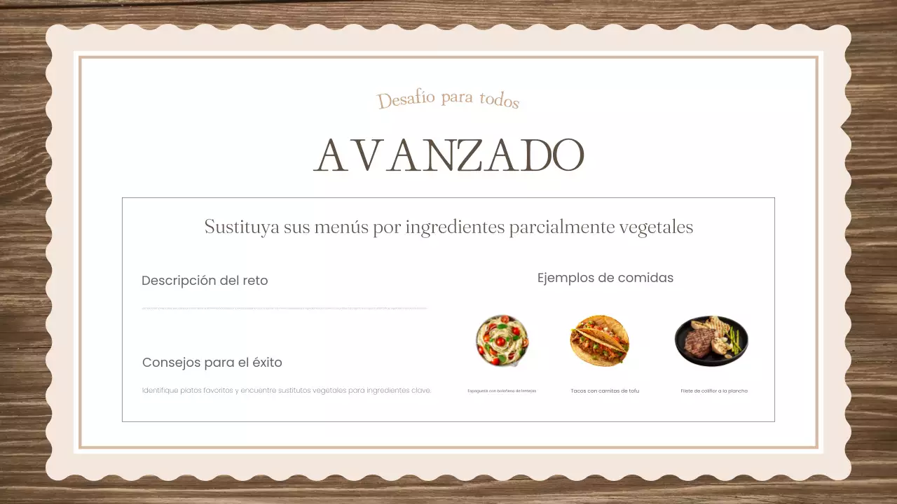 El clásico material didáctico marrón y verde del desafío Lunes sin carne