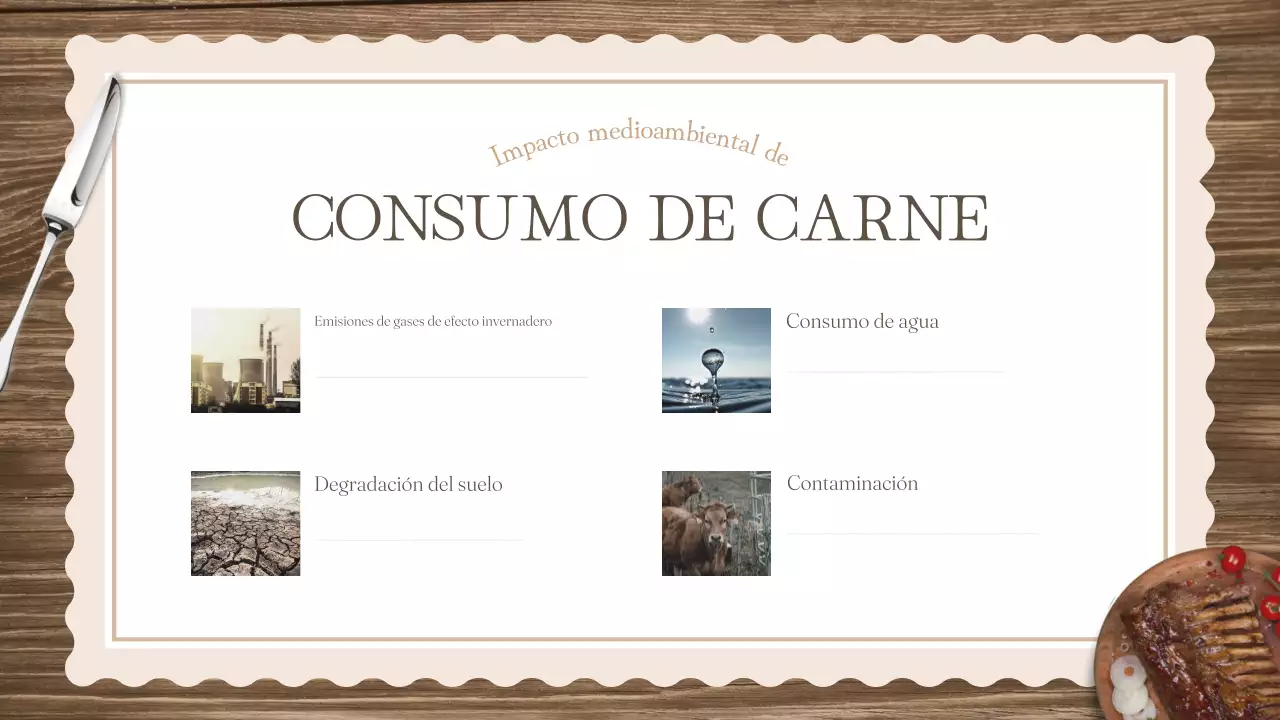 El clásico material didáctico marrón y verde del desafío Lunes sin carne