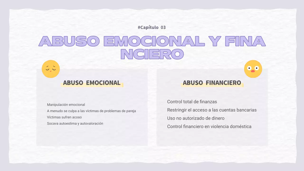 Una bonita presentación morada y azul claro sobre la violencia doméstica