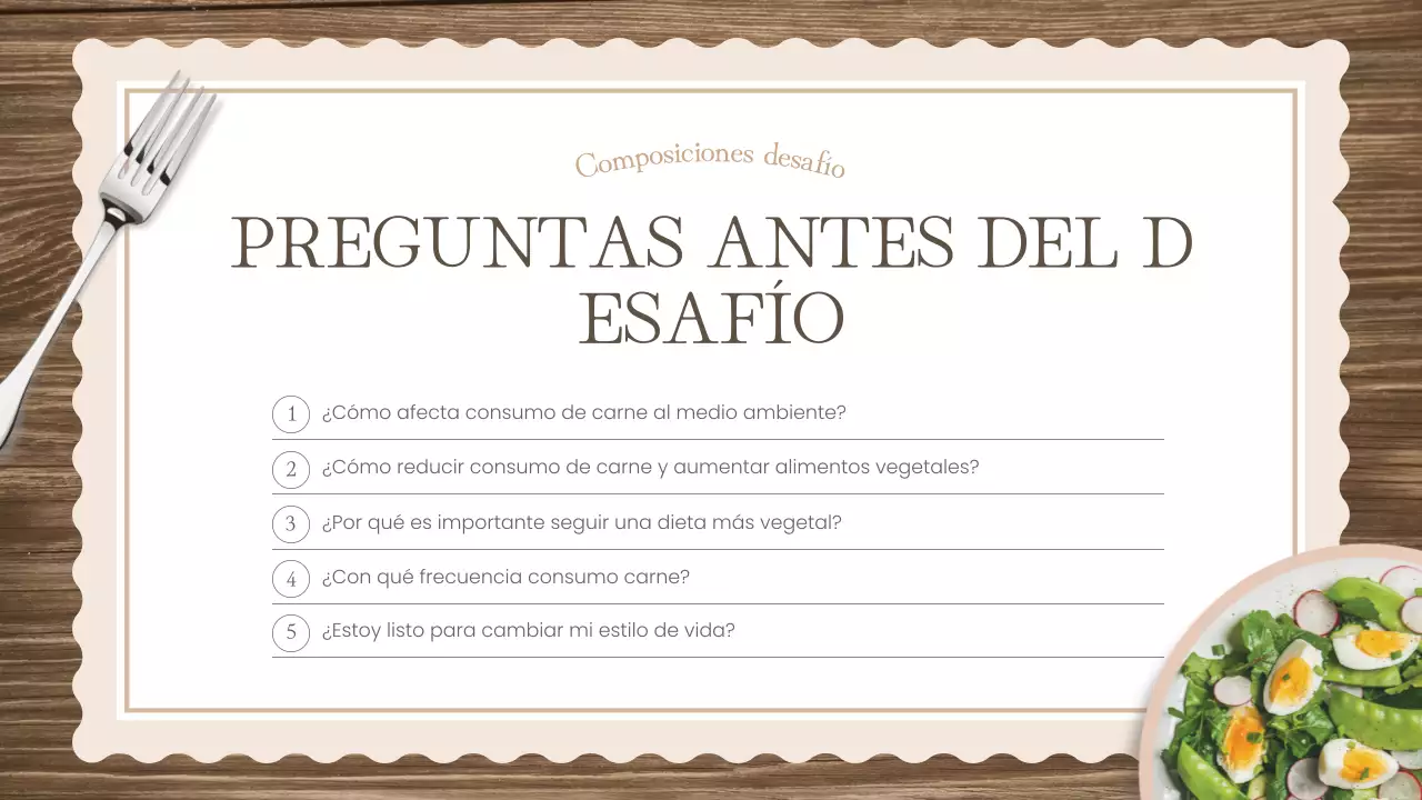 El clásico material didáctico marrón y verde del desafío Lunes sin carne