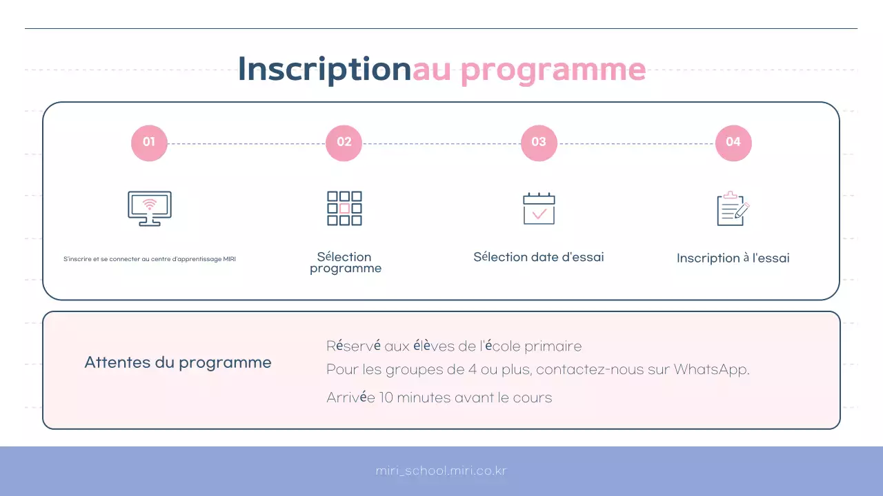 Guide du programme du centre de soutien à l'apprentissage simple de Pink et Bora