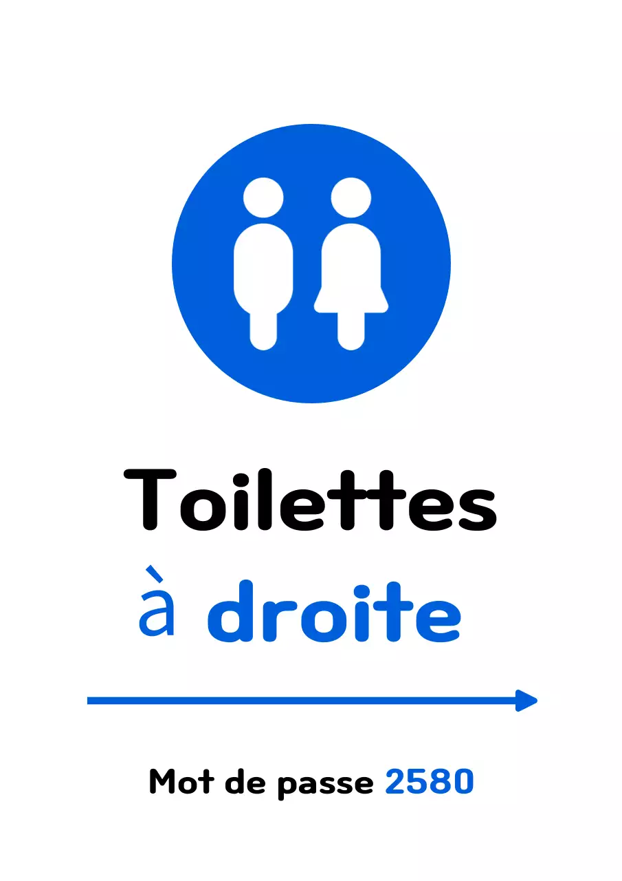 Emplacements des toilettes simples, bleus et blancs