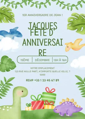 Invitation à une fête d'anniversaire verte et mignonne