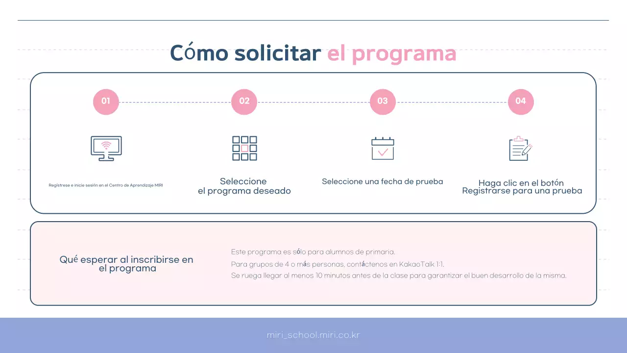 Guía del programa del Centro de Apoyo al Aprendizaje Simple de Pink y Bora