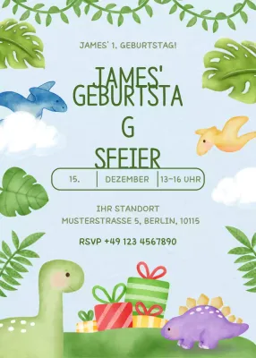 Grüne niedliche Geburtstagsparty-Einladung