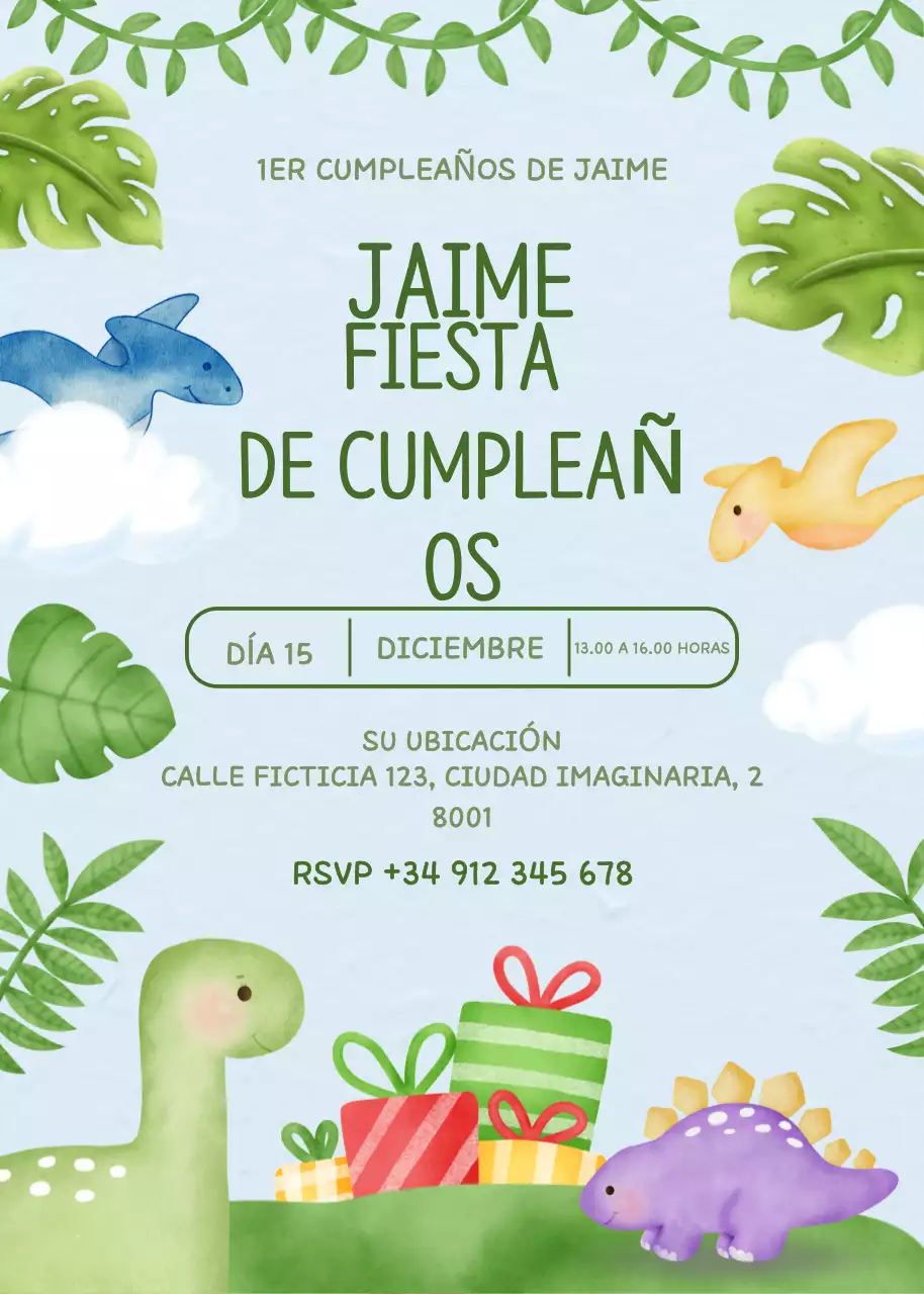 Invitación de cumpleaños verde