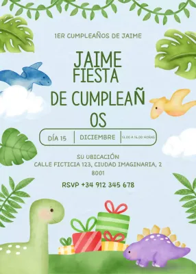 Invitación de cumpleaños verde