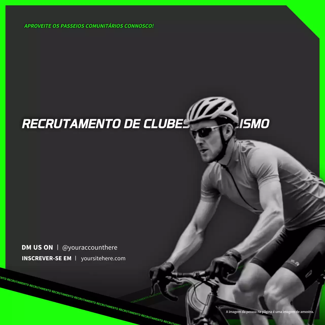 Promoção de recrutamento do clube de ciclismo preto e verde moderno