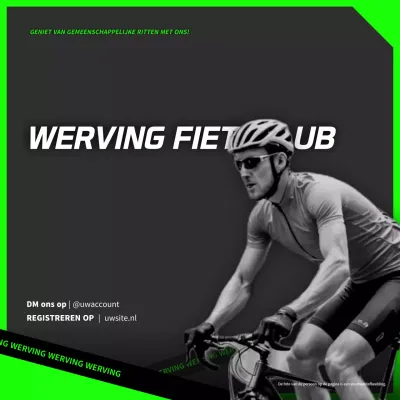 Wervingspromotie voor moderne zwart-groene fietsclub